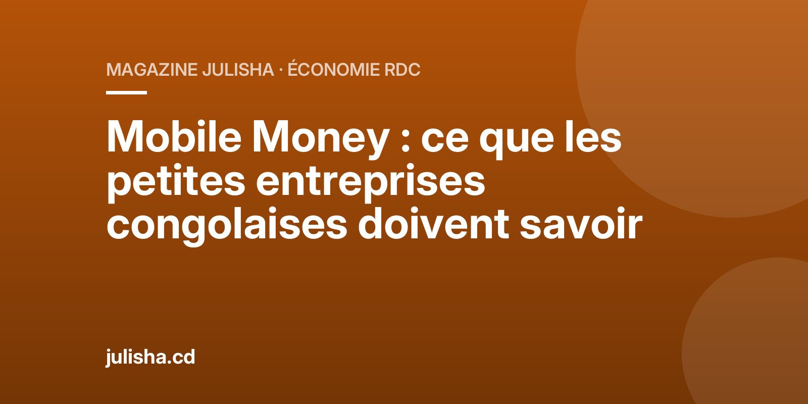 Mobile Money : ce que les petites entreprises congolaises doivent savoir
