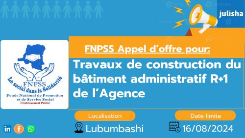 Travaux de construction du bâtiment administratif R+1 de l’Agence