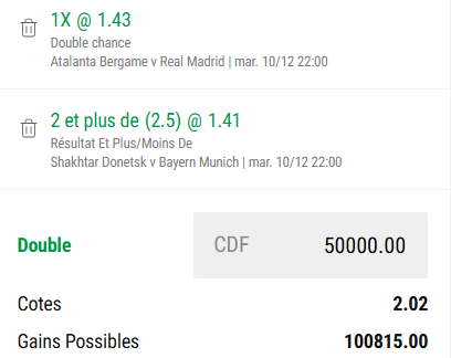 Paris du Jour [Champions League:  Cotes 2.02]