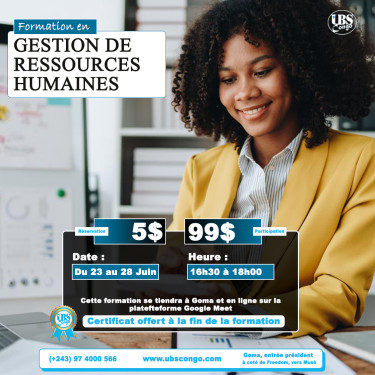 UBS CONGO I Formation en Gestion Administrative et Ressources Humaines 