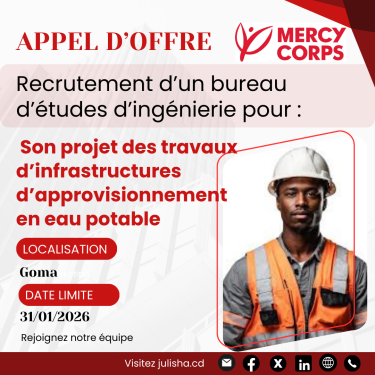 Recrutement d’un bureau d’études d’ingénierie