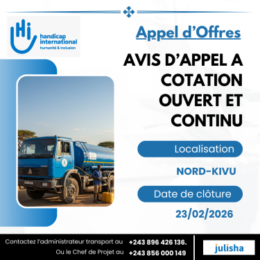 Avis d’appel a cotation ouvert et continu