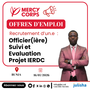 Officier(ière) Suivi et Evaluation Projet IERDC