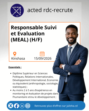 Responsable Suivi et Évaluation (MEAL)